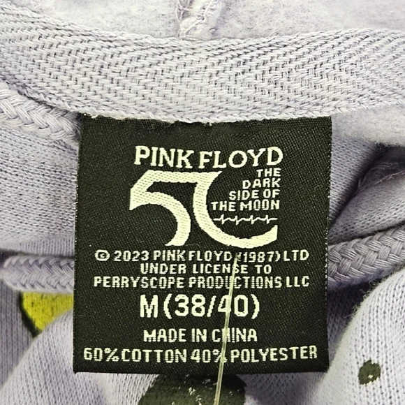 Pink Floyd Dark Side Of The Moon Hooded Sweatshirt In Jasper Purple Sz Med NWT - Picture 9 of 9